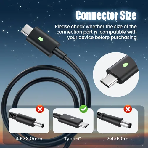 Miniatura 3 de Adaptador de corriente delgado para laptop Dell USB-C de 65 W/W, para Dell Latitude 5289 5420 5289 5590 7420 7390 7490, Dell XPS 13 9360 9365 9370
