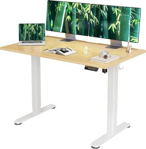 Miniatura 35 de Claiks Escritorio Eléctrico de Pie, Escritorio Ajustable de Altura para Pararse, Escritorio de Oficina en Casa de 48x24 Pulgadas con Tablero