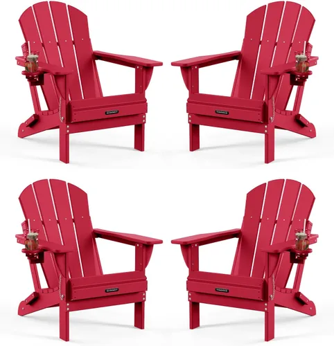 Miniatura 40 de MUCHENGHY Sillas Adirondack plegables, sillas de patio, sillas de césped, silla para exteriores, silla Adirondack de plástico, hoguera, resistente a