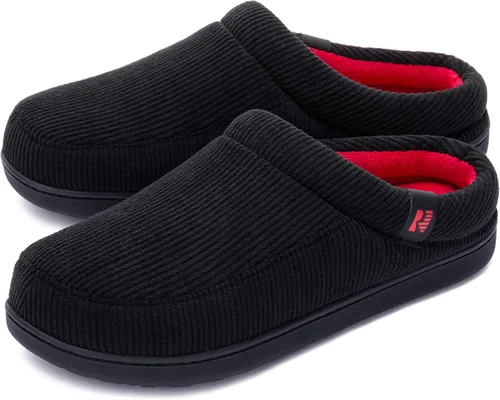 Miniatura 9 de RockDove Pantuflas de pana Ribco para hombre con espuma viscoelástica y suela interior y exterior