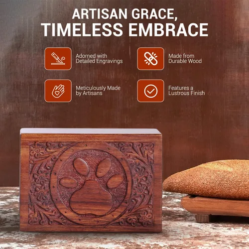 Miniatura 2 de Caja de Urna de Madera para Cenizas Humanas, Urnas Funerarias de Cremación, Urna Decorativa, Caja Conmemorativa para Mascotas, Urna para Gatos Bebés