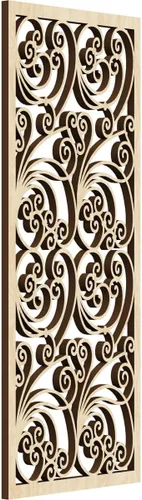 Miniatura 127 de 9 3/8"W x 24 3/8"H x 1/4"T Marilla Decorativos Paneles de Pared de Madera Calado, Abedul