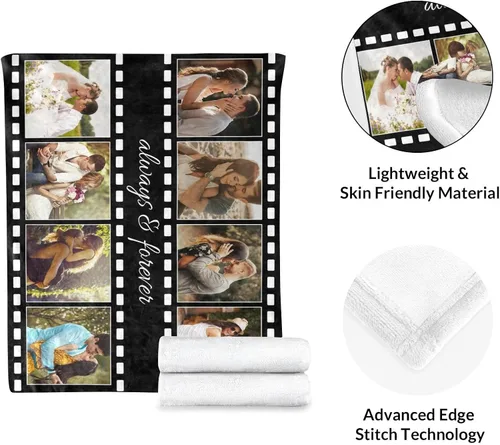 Miniatura 7 de Mantas personalizadas con fotos, regalos personalizados para parejas, manta con fotos personalizada, regalos para siempre y para siempre, regalo