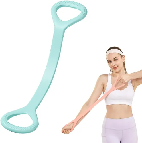 Miniatura 12 de Figura 8 Banda de resistencia con asas, bandas de ejercicio de goma de silicona mejorada 2026 para entrenamientos de brazos, espalda, hombros