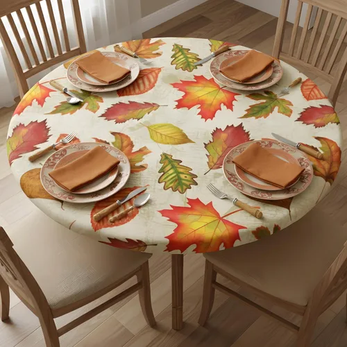 Miniatura 18 de WOAIDY Mantel ajustable redondo elástico, diseño de pájaro, tela de poliéster elástica para cocina, decoración de fiesta de comedor, funda de mesa 4
