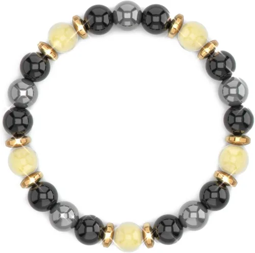 Confianza curativa Pulsera de citrino, pulsera de hematita de obsidiana negra, joyería de cristal de citrino, pulsera de riqueza de obsidiana negra