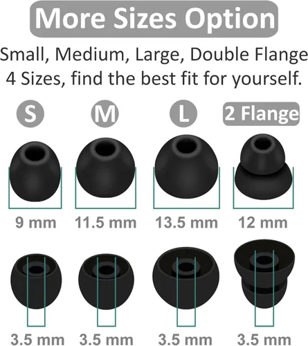 Miniatura 3 de 16 pares de almohadillas Powerbeats Pro, 4 tamaños de repuesto suaves y flexibles en la funda para reducir el ruido, auriculares de gel de goma