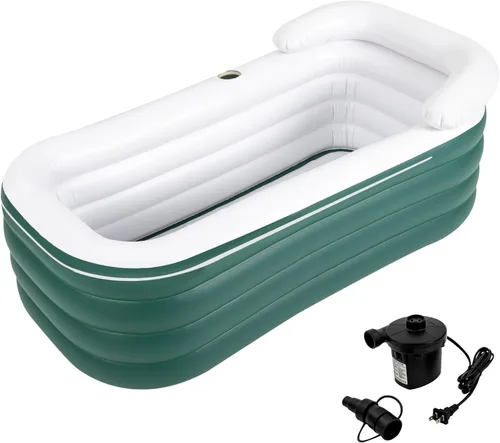 Miniatura 9 de Bañera inflable para adultos, bañera de hielo portátil para atletas, bañera plegable independiente para exteriores e interiores, con bomba de aire