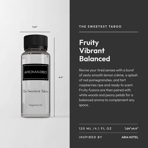 Miniatura 3 de Aroma360 - El aroma de aceite de fragancia tabú más dulce - Aceite difusor de aroma de aromaterapia de lujo - Notas de crema de limón, granadas