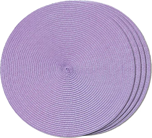 Miniatura 37 de FunWheat Juego de 6 manteles individuales redondos trenzados para mesas de comedor, tejidos, lavables, antideslizantes, de 15 pulgadas