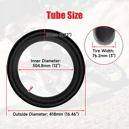 Miniatura 3 de GREHUA Tubo de motocross 80/100-12 compatible con KLX110 CRF110 PW80 SSR125 TTR110, tubo interior 2.75/3.00-12 para 125cc 110cc 90cc 50cc Tao Tao