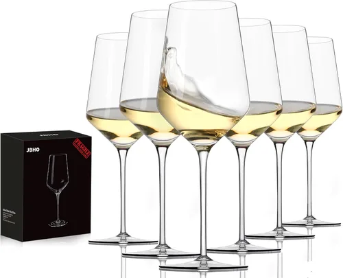 Miniatura 10 de JBHO Juego de 4 copas de vino sin plomo de 17 onzas, sopladas a mano, duraderas copas de vino de cristal para uso diario y alojamiento de invitados