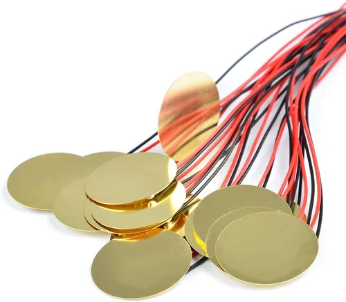 Miniatura 4 de TIMESETL 15pcs Piezo Pickup 1.063 in Piezo Amplificadores Discos con 13" Cables para Guitarra Acústica Tambor
