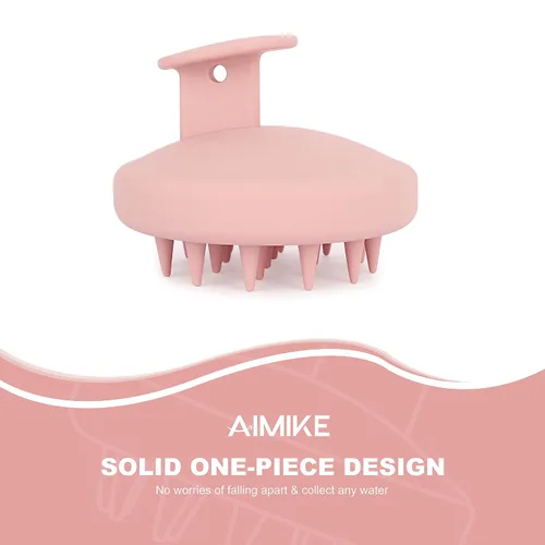 Miniatura 3 de AIMIKE Masajeador de Cuero Cabelludo Cepillo de Champú, Limpiador de Cabello de Silicona Suave para Lavar el Cabello, Eliminación de Caspa y Rosa