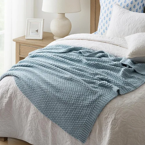 Miniatura 5 de EVERGRACEHOME Manta de punto de chenilla gruesa para sofá, suaves y lujosas mantas de punto con punto musgo para cama, acogedoras mantas decorativas