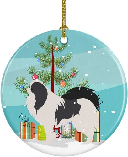 Miniatura 92 de Caroline's Treasures Bulldog inglés «Merry Christmas» adorno de cerámica para árbol de Navidad, decoración colgante para el hogar, Navidad, fiestas