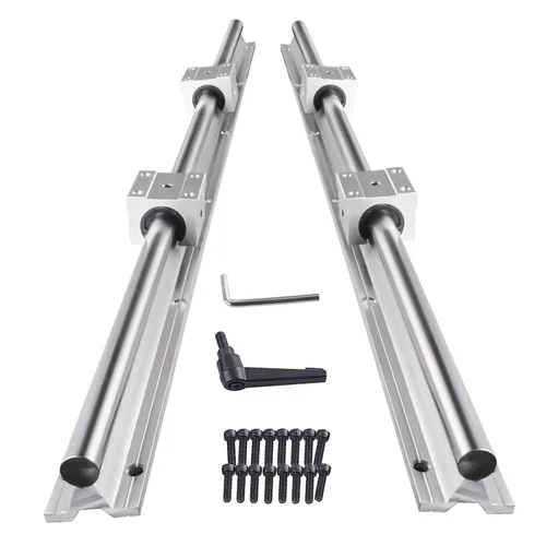 Miniatura 11 de 4 piezas SBR12UU Bloque deslizante de rodamiento lineal de 0.472 in Bloque abierto de aluminio, piezas CNC para riel de guía lineal SBR12 0.472 in