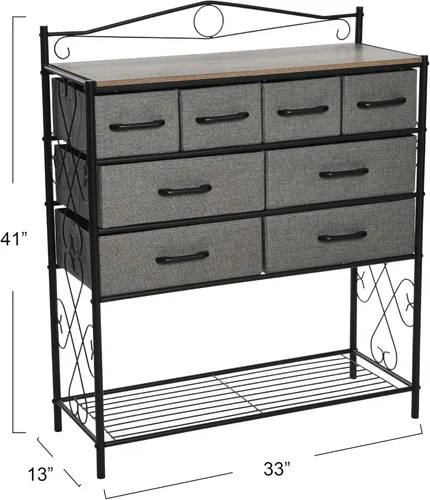 Miniatura 3 de Household Essentials - Cómoda de 8 cajones y mesa de entrada, colección Victoria Fresno