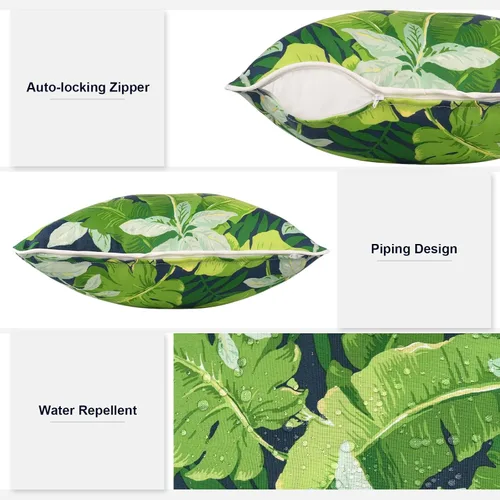 Miniatura 399 de Juego de 2 almohadas para exteriores de 16 x 16 pulgadas, repelentes al agua con interiores, para muebles de patio, hogar, jardín, geometría bohemia