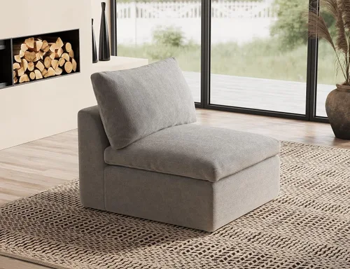Miniatura 29 de ohllob Sofás seccionales Cloud de 110 pulgadas para sala de estar, sofá deshuesado en forma de L con otomana, sofá modular de 3 plazas, color negro