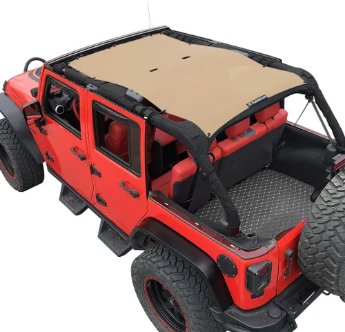 Miniatura 94 de Shadeidea JK - Parasol superior compatible con Jeep Wrangler JKU, cubierta de techo de malla suave (2007-2018) - Bloqueador de ruido de viento UV