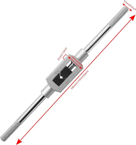 Miniatura 2 de Piutouyar M6-M20 Mango de llave de grifo ajustable 1/4"-3/4" Herramienta escariadora de mango de grifo