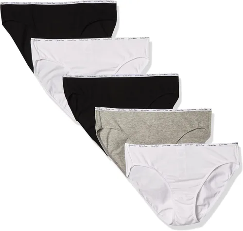 CALVIN KLEIN - Calzones de algodón elástico con logo y de corte tipo bikini para mujer, multipaquete