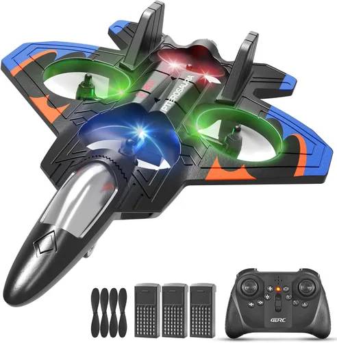 Miniatura 11 de Aviones RC con 3 baterías para niños y adultos, control remoto de espuma, aviones, helicópteros, drones, juguetes para niños y adultos de 8 a 12