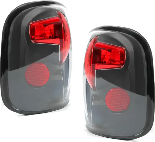 Miniatura 3 de Kojem Luz trasera compatible con Chevy Silverado 1999-2004 y GMC Sierra Stepside Lámparas de freno traseras de plástico con par de bombillas carcasa
