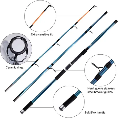 Miniatura 4 de Dr.Fish Combo de Caña de Pescar y Carrete para Surf, Combo de Pesca de Agua Salada, Caña de Surf de 12 pies 8000/9000 Carrete Giratorio 9+1 BB, Kit