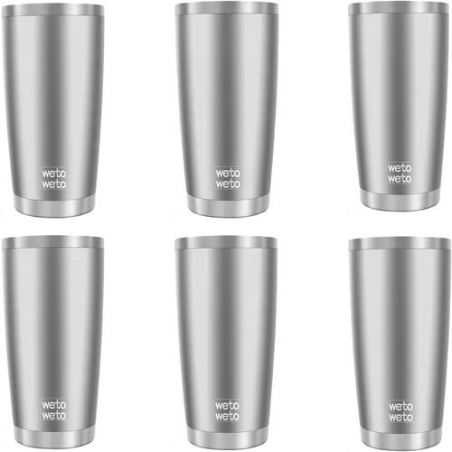 Miniatura 37 de WETOWETO - Vaso de viaje con aislamiento de 20 onzas, de acero inoxidable, con doble pared, a prueba de fugas, taza de café con revestimiento