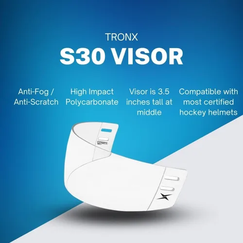 Miniatura 4 de Casco de Hockey TronX S30 de Corte Recto con Visera Transparente (Antiarañazos/Antiniebla) Certificado CE