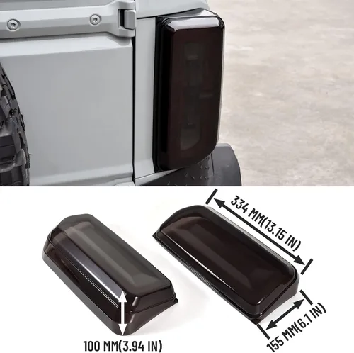 Miniatura 6 de Cubiertas de luz trasera para Bronco 2021+, cubiertas de luz trasera ahumadas para Ford Bronco 2/4 puertas 2021-2023