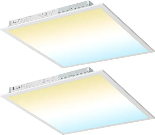 kadision Luz LED de panel plano de 2 x 2, 50 W/45 W/40 W/30 W/25 W ajustable, 5000 K/4000 K/3500 K seleccionable, 5500LM 0-10V luces de techo