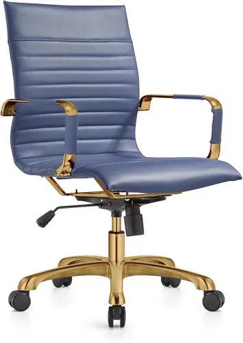 Miniatura 31 de LeisureMod Harris - Silla de oficina ejecutiva ergonómica moderna, silla de escritorio de piel con respaldo alto con altura ajustable, control