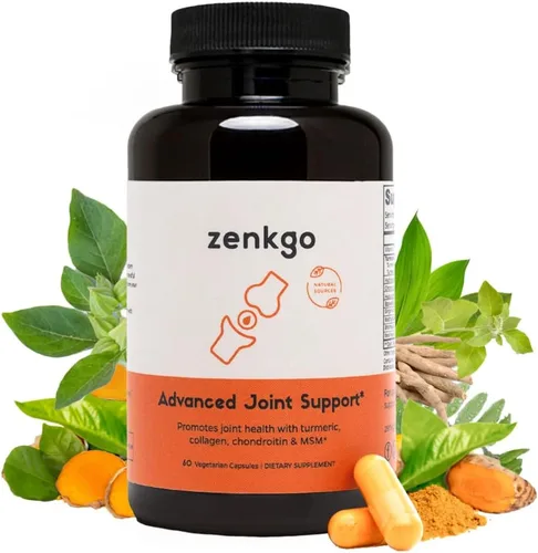 Zenkgo Colágeno hidrolizado de cúrcuma condroitina boswellia MSM - Suplemento de apoyo para las articulaciones, ayuda con la movilidad y