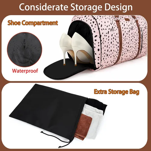Miniatura 2 de Bolsa de ropa para viaje con neceser convertible de mano para fin de semana, bolsas de viaje grandes para mujeres 2 en 1, bolsa colgante para traje