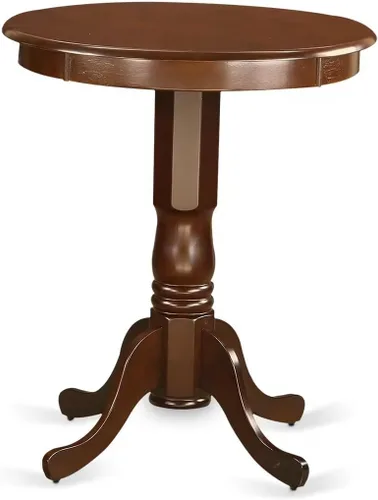 Miniatura 7 de East West Furniture EDT-BLK-TP Eden - Mesa de comedor redonda con base de pedestal, 30 x 30 pulgadas, color negro y cereza