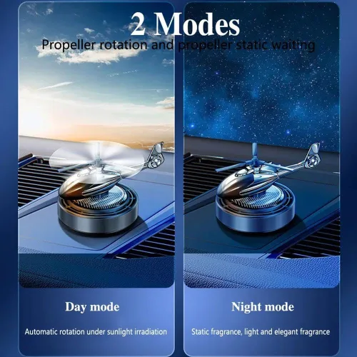 Miniatura 4 de Ambientador de aire para automóvil con energía solar, difusor de aromaterapia giratorio con energía de helicóptero, fragancia duradera, perfume, Rojo