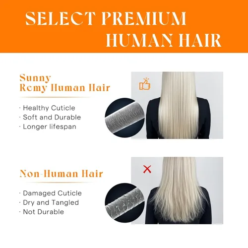 Miniatura 4 de Sunny Hair Extensiones de Trama de Cabello Humano Marrón Extensiones de Cabello para Coser Cabello Humano Real Marrón Oscuro Ombré Marrón Claro