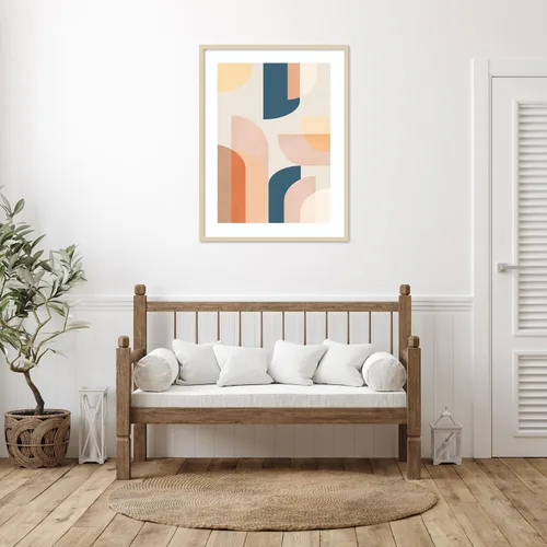 Miniatura 4 de Amanti Art Lienzo decorativo para pared, diseño geométrico retro de 41 x 31 pulgadas, por Kathrin Pienaar, arte abstracto para pared, decoración