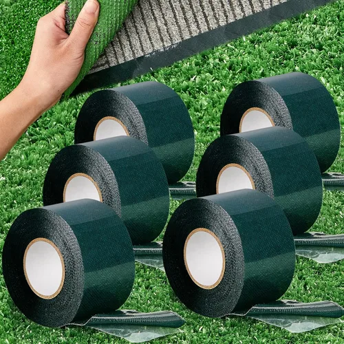 Gersoniel 6 Rollos 2 Pulgadas x 16.5 Pies Cinta de Césped Artificial de Doble Cara, Cinta Autoadhesiva para Alfombra de Césped Artificial, Cinta de
