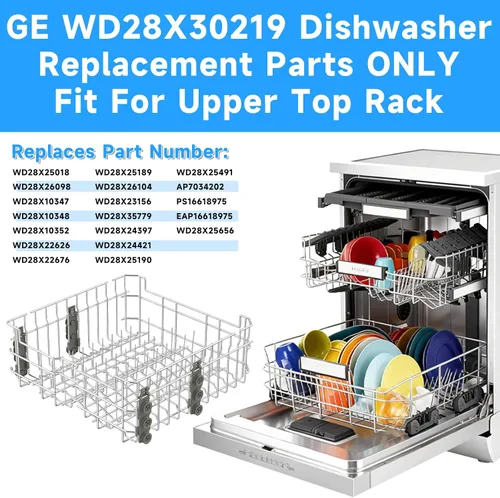 Miniatura 4 de Estante superior para lavavajillas WD28X30219 mejorado -SS304 compatible con piezas de repuesto para lavavajillas General Electric GE Hotpoint