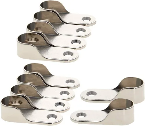 Miniatura 3 de MroMax Soporte ovalado de aleación de zinc para barra de armario, soporte de brida para barra de armario, diámetro interior de 0.650 in, paquete
