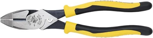 Klein Tools J213-9NECR Alicates Journeyman para Conectores de Crimpado Lateral, Fabricado en Estados Unidos, con Diseño de Alto Apalancamiento con