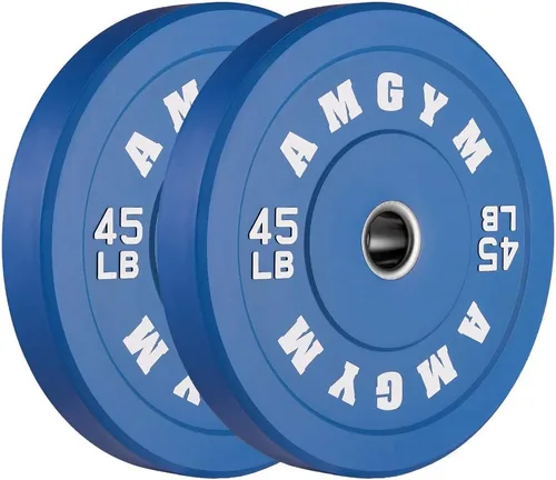 Miniatura 62 de Discos de peso olímpicos de 2 pulgadas y caucho para barras, discos para gimnasio en casa, entrenamiento de fuerza y levantamiento de pesas, 10 a