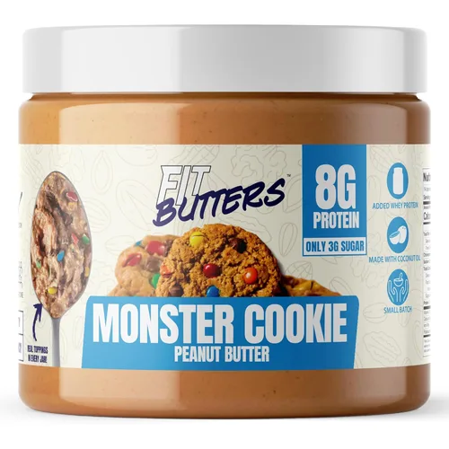Miniatura 20 de FIt Butters Rory's Cookie Monster Madness (Galletas y Crema de Galleta Mantequilla de Anacardo), Mantequilla de Nueces con Proteína Añadida y Aceite