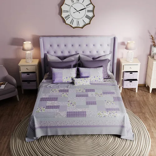 Miniatura 4 de Donna Sharp Edredón King – Colcha contemporánea de algodón rosa lavanda con patrón de retazos – lavable a máquina Machine Washable, Includes Quilt