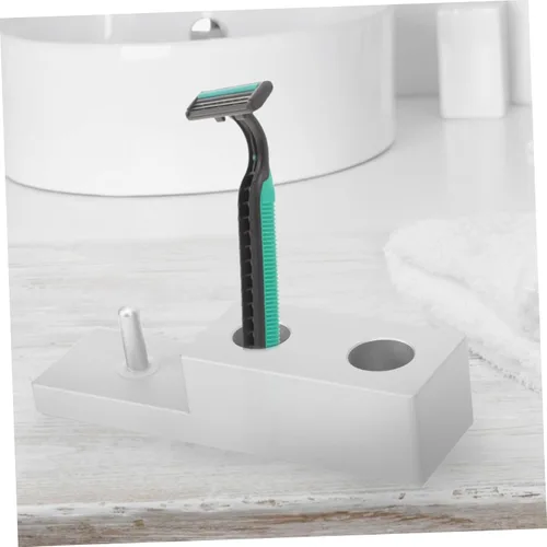 Miniatura 7 de Mipcase 2 unids herramienta para moldear la barba, soporte de pared recto de la maquinilla de afeitar soporte práctico del baño