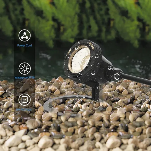 Miniatura 2 de GOODSMANN Iluminación de paisaje, 4 unidades, luces LED sumergibles bajo el agua, luces de fuente al aire libre, 5.4 W, 135 lúmenes, 2900 K, blanco